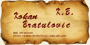 Kokan Bratulović vizit kartica